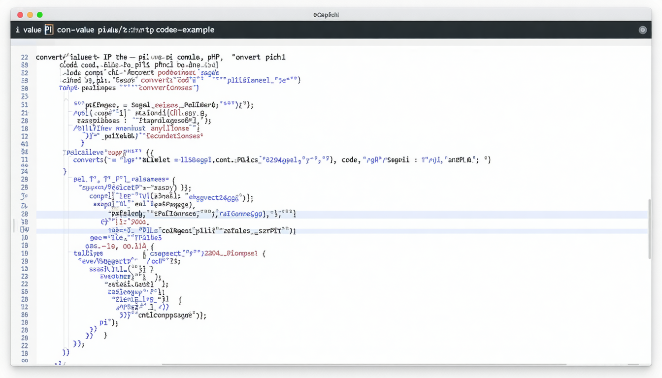Convert pi Value to PHP Code Example